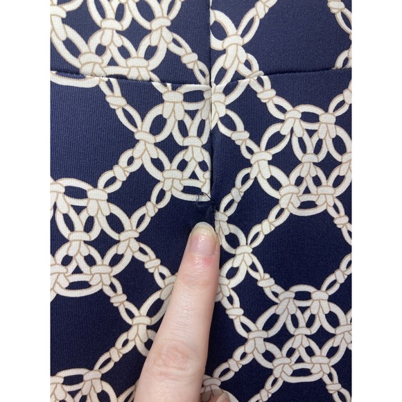 Talbots Dress Women’s Size L Blue White Nautical Rope Print Fit & Flare Preppy - Picture 8 of 11